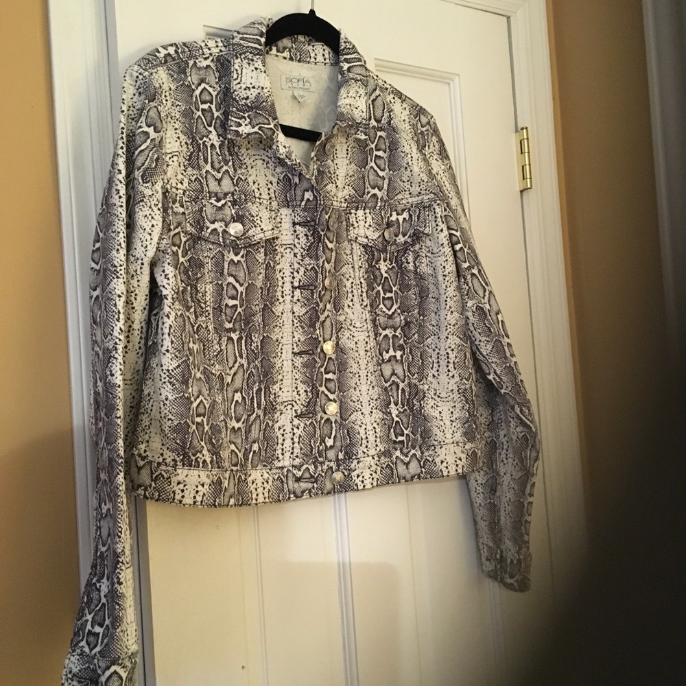 Snakeskin Patterned Jean Jacket